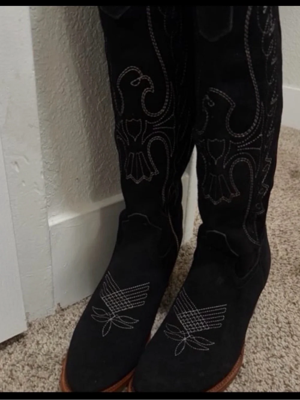 Rockem Black Over the Knee cowboy Boots
